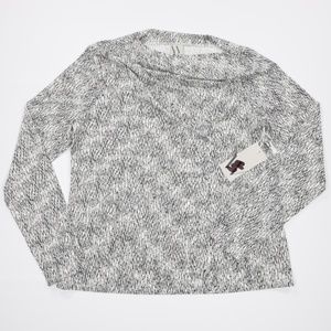 Worthington Womens Boat Neck Long Sleeve Blouse Top Black‎ Size M